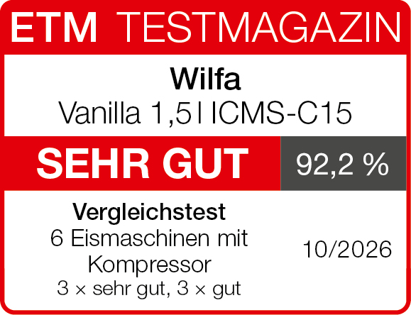Testsiegel Wilfa Vanilla 1,5 l ICMS-C15 &ndash; 92,2 %, sehr gut