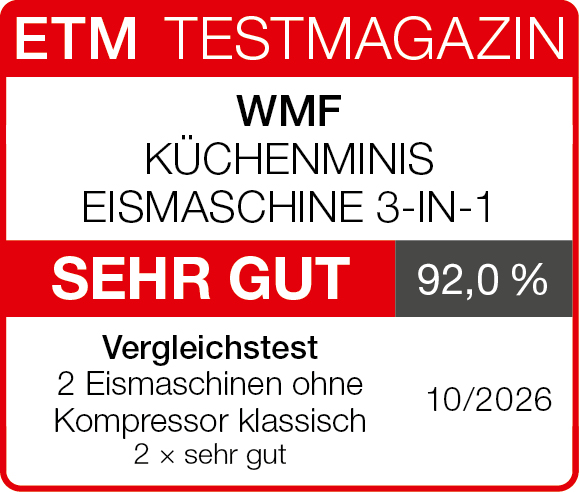 Testsiegel Wilfa Icy &ndash; 92,4 %, sehr gut