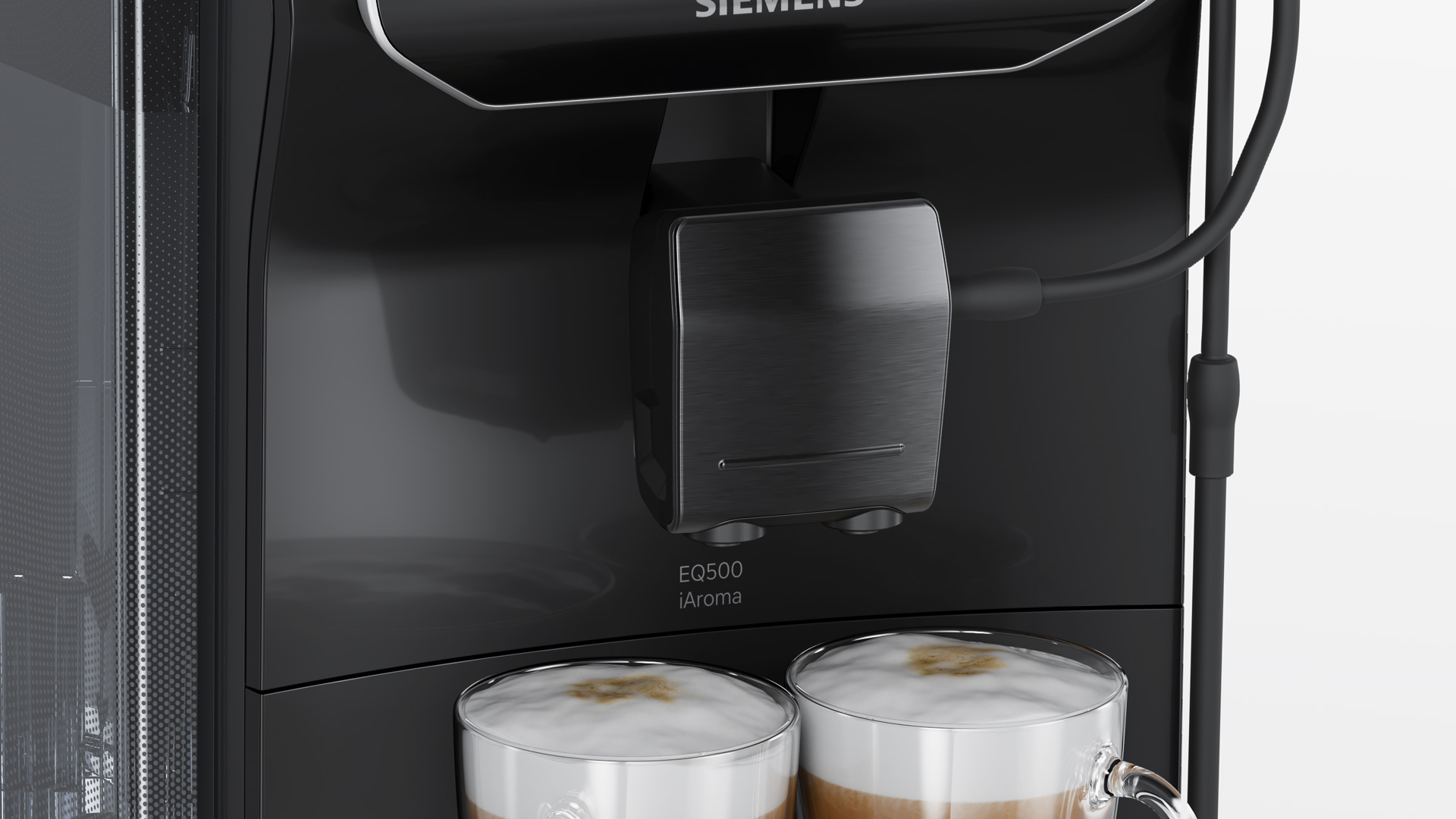 Cappuccino und Milchschaum der Siemens EQ500 iAroma