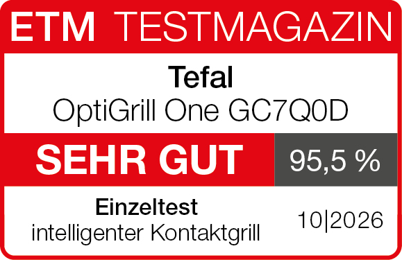 Bewertungssiegel des Tefal OptiGrill One GC7Q0D &ndash; 95,5 %, sehr gut