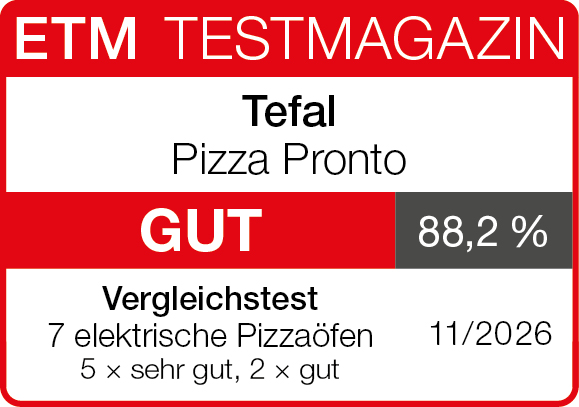 Tefal Pizza Pronto &ndash; 88,2&thinsp;%, gut &ndash; Bewertungssiegel